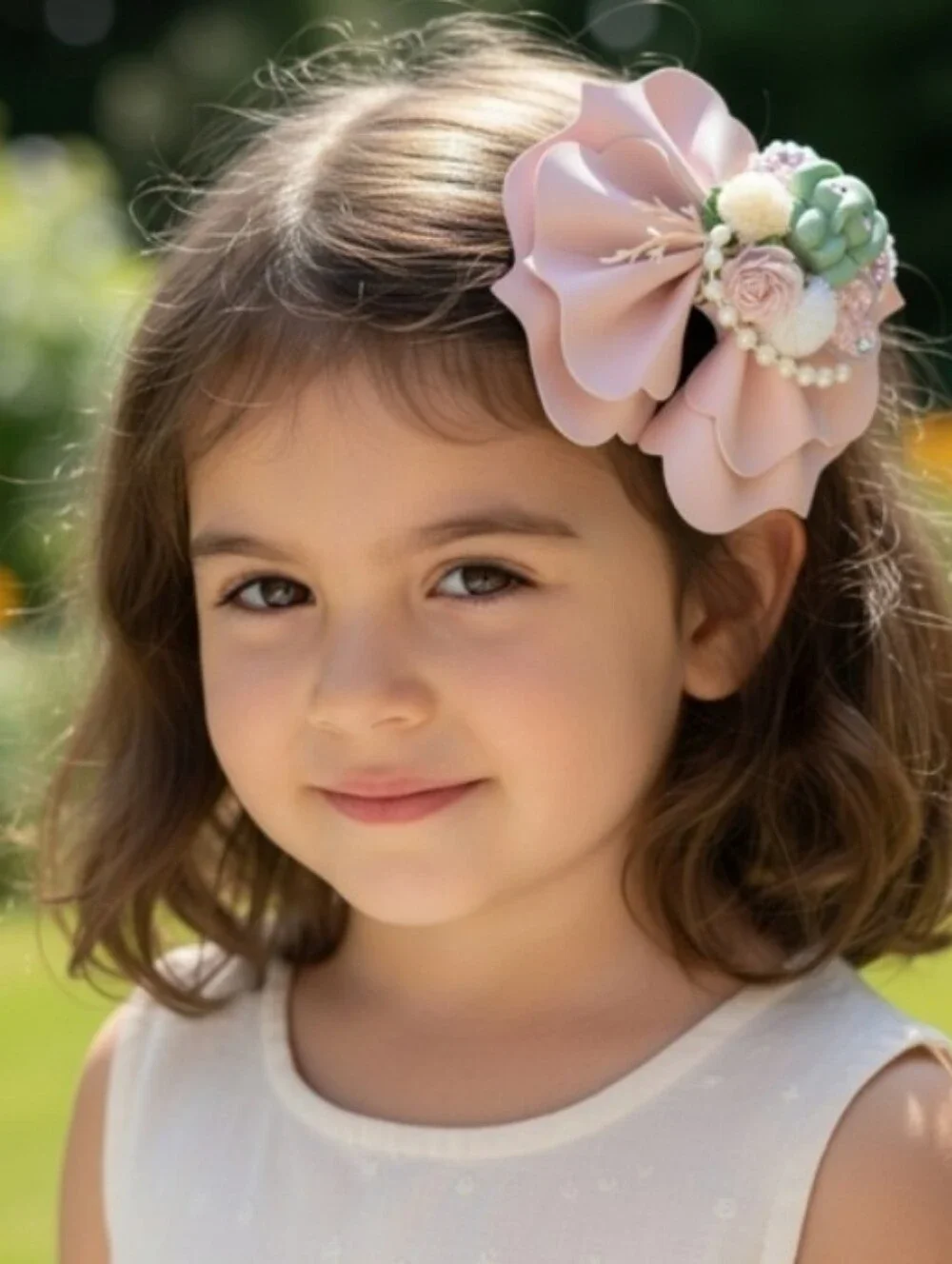 Handmade Elegant Pink Floral Hair Clip and Bow Set for Girls 🎀✨